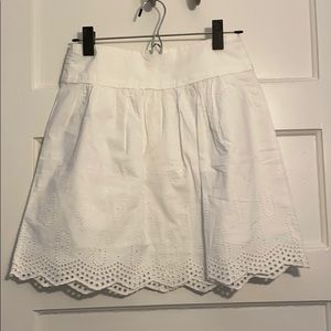 White eyelet LOFT skirt. NWT